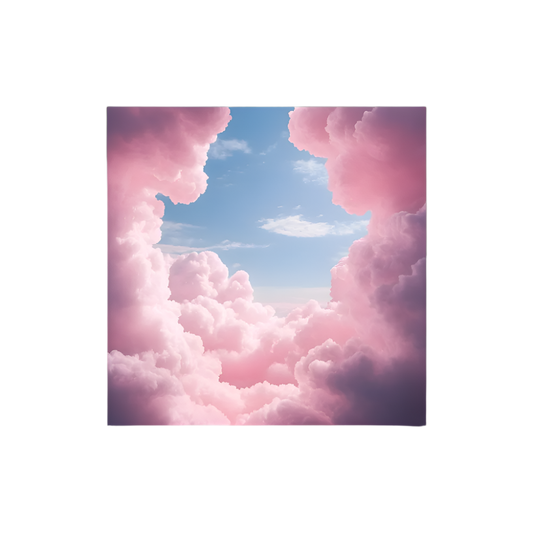 Close-Up of Design: Detailed view of Pink Cloud formations on the Aesthetic Poster