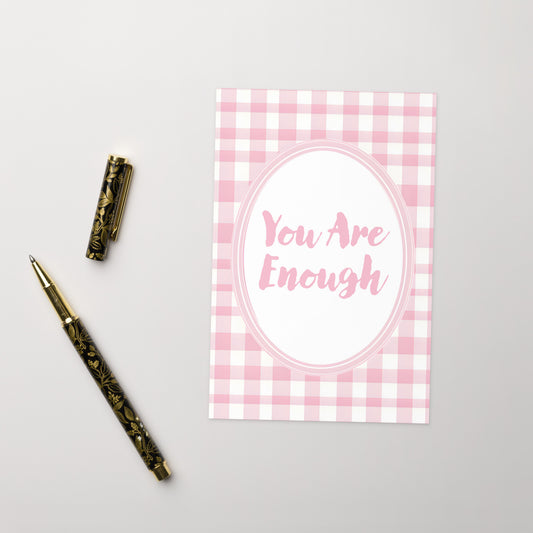 Lifestyle Image: You Are Enough Valentine's Day Pink Inspirational Quote Greeting Card